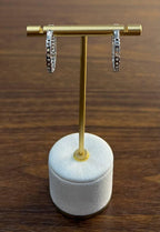 Classic Round Shape Brilliant Cut 18K White Gold Medium Hoop Earrings