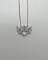 Heart Angle Wings Star Diamond Halo Set 18K White Gold Chain Pendant Necklace