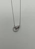 Interlocking Circle Rings Diamonds Halo Motif 18K White Gold Pendant Necklace