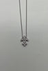 Fleur-de-lis Symbol Lily Floral Flower Diamond Motif White Gold Pendant Necklace