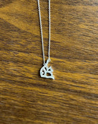 Fish Symbol Diamond Halo Set 18K White Gold Chain Pendant Necklace