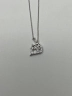 Fish Symbol Diamond Halo Set 18K White Gold Chain Pendant Necklace