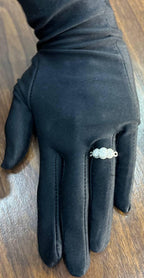 Diamonds Pave Set Round Cluster Halo Set White Gold Statement Three Stone Ring