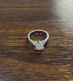 Diamonds Pear Teardrop Pave Set Cluster Halo 14K White Gold Statement Ring