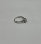 Diamonds Pear Teardrop Pave Set Cluster Halo 14K White Gold Statement Ring