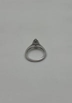 Diamonds Pear Teardrop Pave Set Cluster Halo 14K White Gold Statement Ring