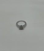 Diamonds Pear Teardrop Pave Set Cluster Halo 14K White Gold Statement Ring