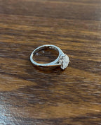Diamonds Pear Teardrop Pave Set Cluster Halo 14K White Gold Statement Ring