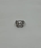 Butterfly Set Diamonds Halo Motif 18K Karat White Gold Animal Statement Ring
