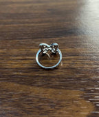 Butterfly Set Diamonds Halo Motif 18K Karat White Gold Animal Statement Ring