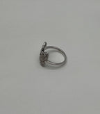 Butterfly Set Diamonds Halo Motif 18K Karat White Gold Animal Statement Ring