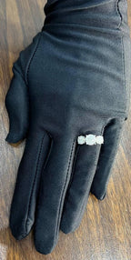 Diamonds Pave Set Round Cluster Halo 14K White Gold Statement Three Stone Ring