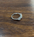 Diamonds Pave Set Round Cluster Halo Set White Gold Statement Three Stone Ring