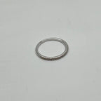 Classic Inset Round Brilliant Diamond Line 14K White Gold Thin Band Ring