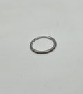 Classic Inset Round Brilliant Diamond Line 14K White Gold Thin Band Ring