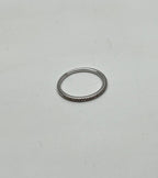 Classic Inset Round Brilliant Diamond Line 14K White Gold Thin Band Ring