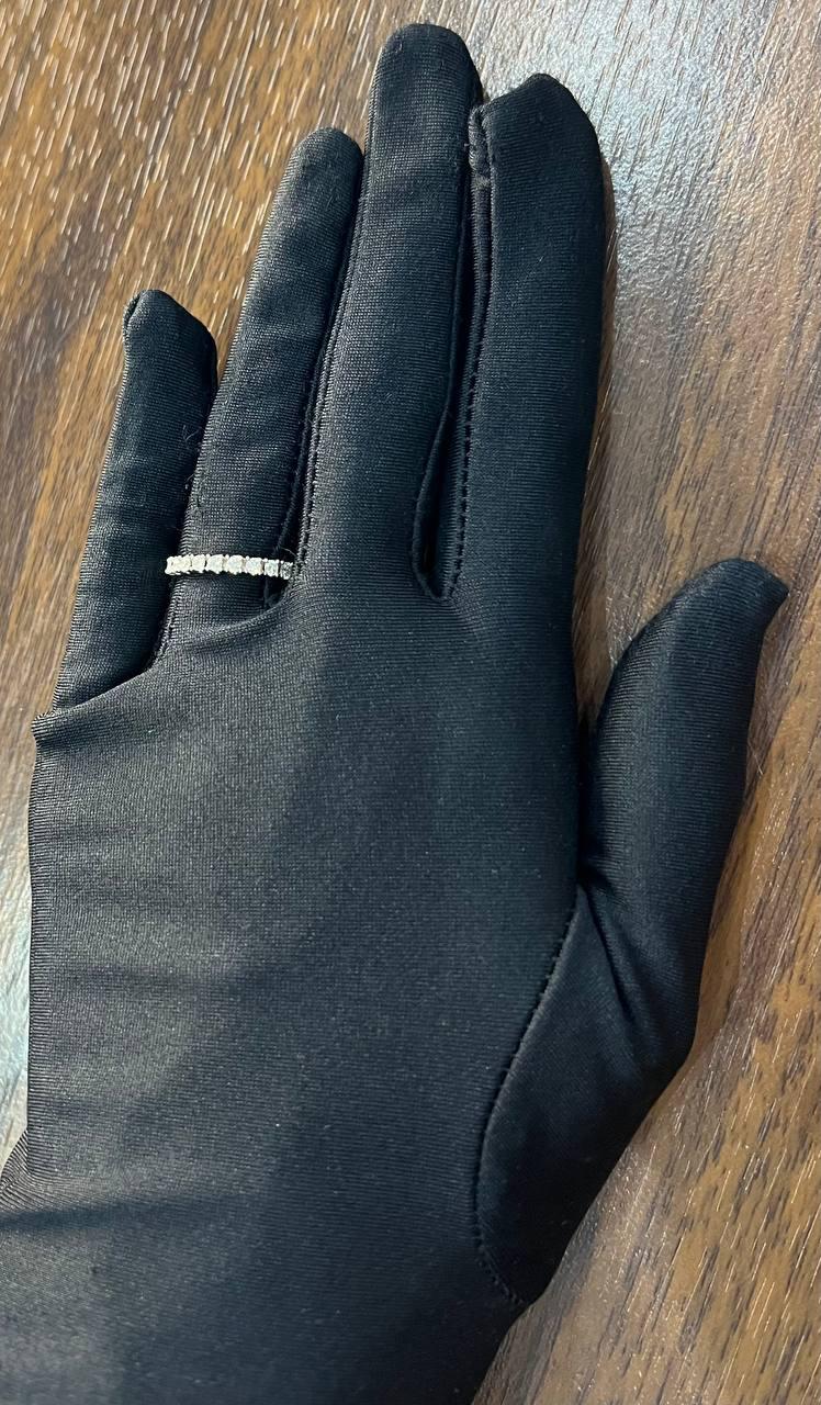 Классикалық теңіз тарағы жиынтығы дөңгелек жарқыраған гауһар тасты 14 каратты ақ алтыннан жасалған сақина