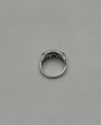 Diamonds Pave Set Round Cluster Halo Set White Gold Statement Three Stone Ring