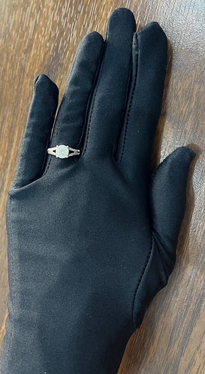 Diamonds Pave Set Round Cluster Halo Set 14K White Gold Statement Split Ring