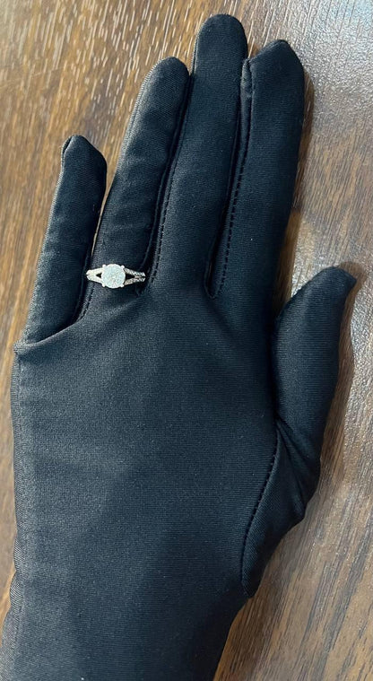 Diamonds Pave Set Round Cluster Halo Set 14K White Gold Statement Split Ring
