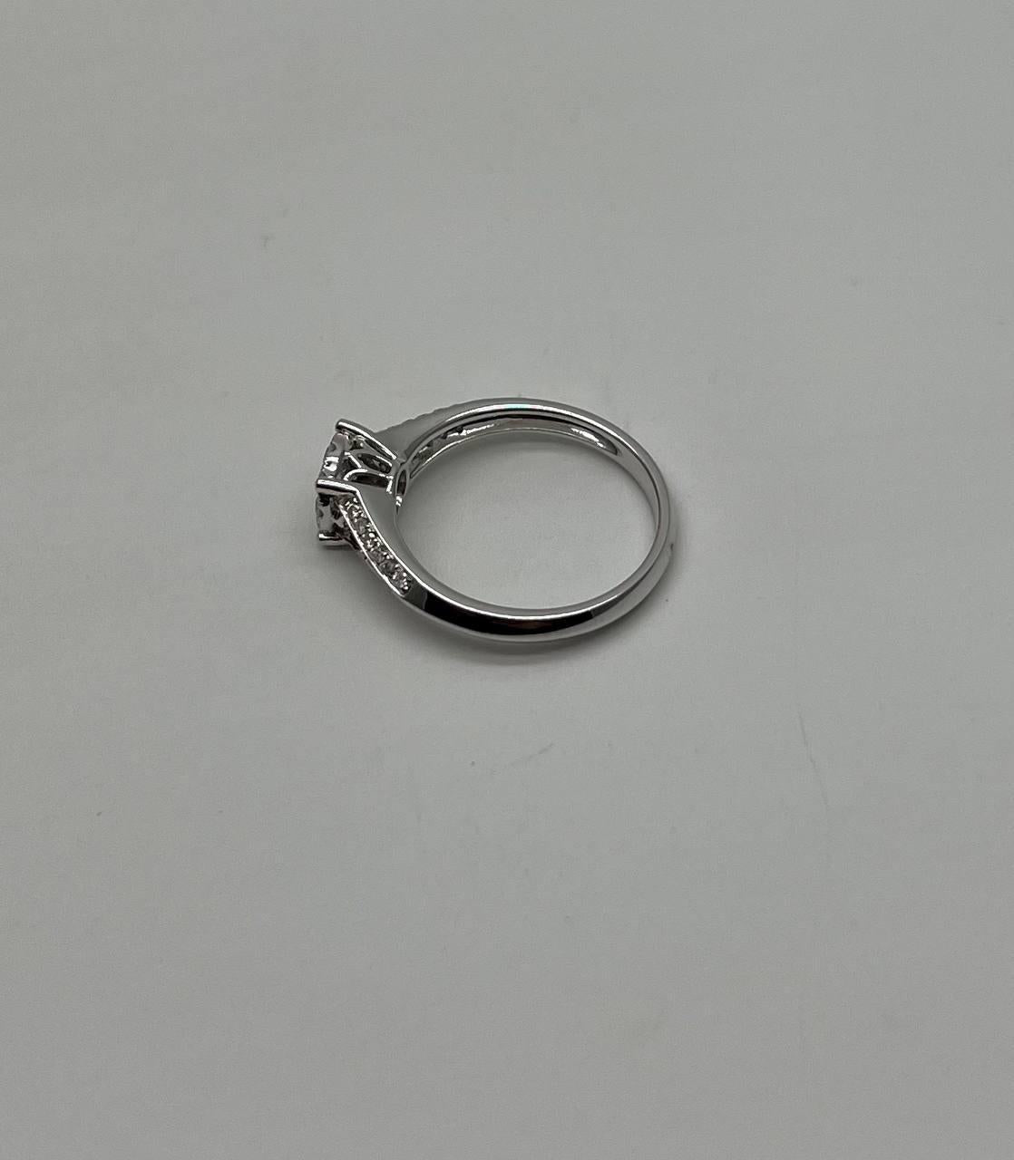 Diamonds Pave Set Round Cluster Halo Set 14K White Gold Statement Split Ring