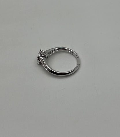 Diamonds Pave Set Round Cluster Halo Set 14K White Gold Statement Split Ring