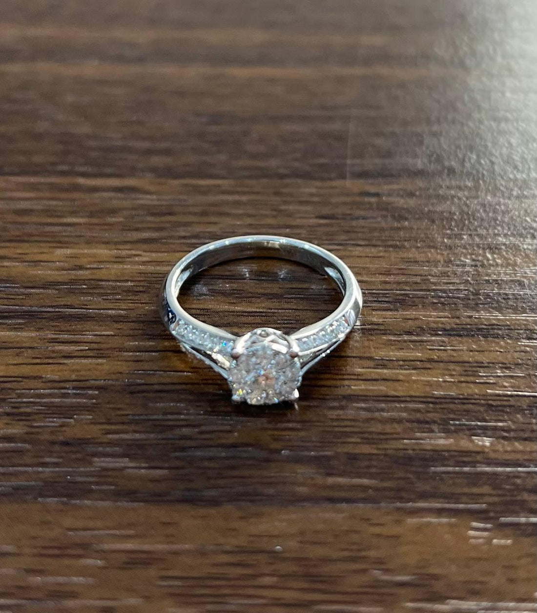 Diamonds Pave Set Round Cluster Halo Set 14K White Gold Statement Split Ring