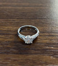 Diamonds Pave Set Round Cluster Halo Set 14K White Gold Statement Split Ring