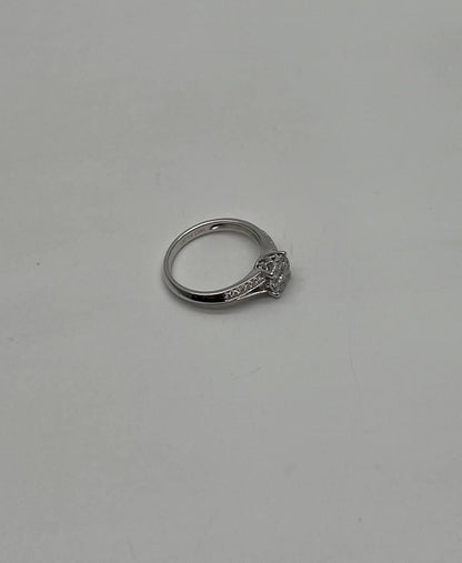 Diamonds Pave Set Round Cluster Halo Set 14K White Gold Statement Split Ring