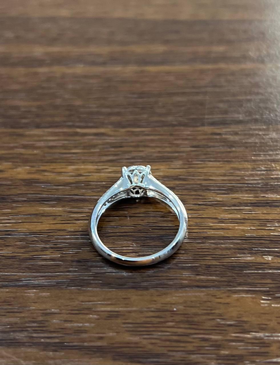 diamonds pave set round cluster halo set 14k white gold statement split ring