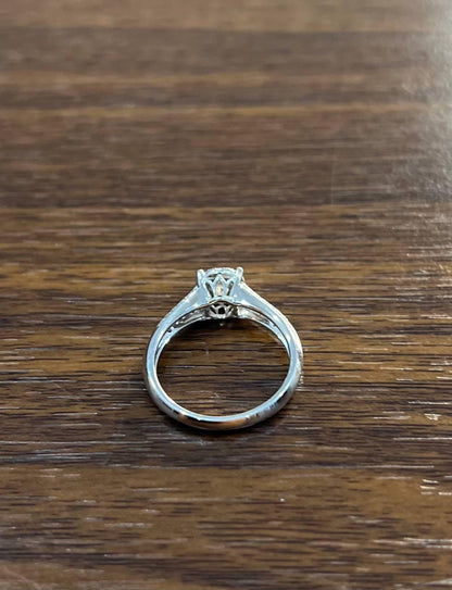 Diamonds Pave Set Round Cluster Halo Set 14K White Gold Statement Split Ring