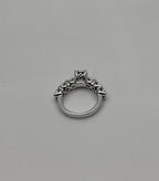 Diamonds Pave Set Cluster Halo Set 14K White Gold Statement Ring
