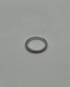 Classic Inset Round Brilliant Diamond Line 14K White Gold Medium Band Ring
