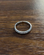 Classic Inset Round Brilliant Diamond Line 14K White Gold Medium Band Ring