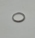 Classic Inset Round Brilliant Diamond Line 14K White Gold Medium Band Ring