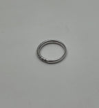 Classic Inset Round Brilliant Diamond Line 14K White Gold Medium Band Ring