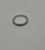 Classic Inset Round Brilliant Diamond Line 14K White Gold Medium Band Ring