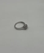 Diamonds Pave Set Round Cluster Halo Set 14K White Gold Statement Ring