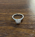 Diamonds Pave Set Round Cluster Halo Set 14K White Gold Statement Ring