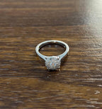 Diamonds Pave Set Round Cluster Halo Set 14K White Gold Statement Ring