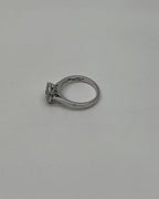 Diamonds Pave Set Round Cluster Halo Set 14K White Gold Statement Ring