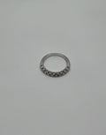 Classic Scallop Set Round Brilliant Diamond Line 14K White Gold Band Ring