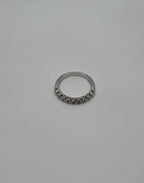 Classic Scallop Set Round Brilliant Diamond Line 14K White Gold Band Ring