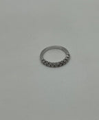 Classic Scallop Set Round Brilliant Diamond Line 14K White Gold Medium Band Ring