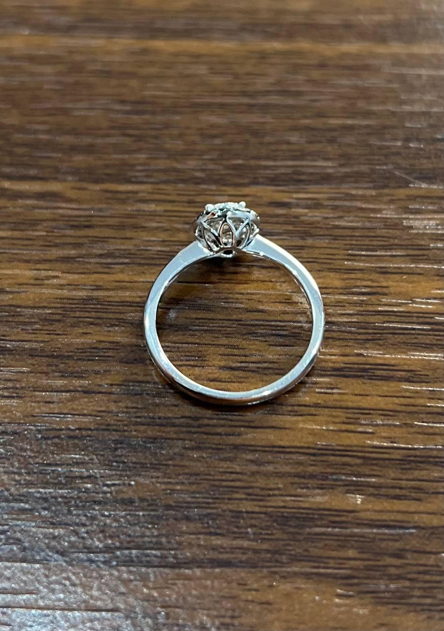 Diamonds Pave Set Round Cluster Black Diamond Halo 14K White Gold Statement Ring