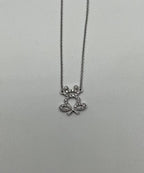 Frog Symbol Diamonds Halo Motif 18K Karat White Gold Pendant Chain Necklace