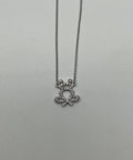 Frog Symbol Diamonds Halo Motif 18K Karat White Gold Pendant Chain Necklace
