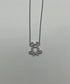 Frog Symbol Diamonds Halo Motif 18K Karat White Gold Pendant Chain Necklace