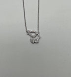 Elephant Diamonds Halo Set Motif 18K Karat White Gold Pendant Chain Necklace