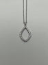 Marquise Oval Shape Rhombus Diamonds Halo Motif 18K White Gold Pendant Necklace